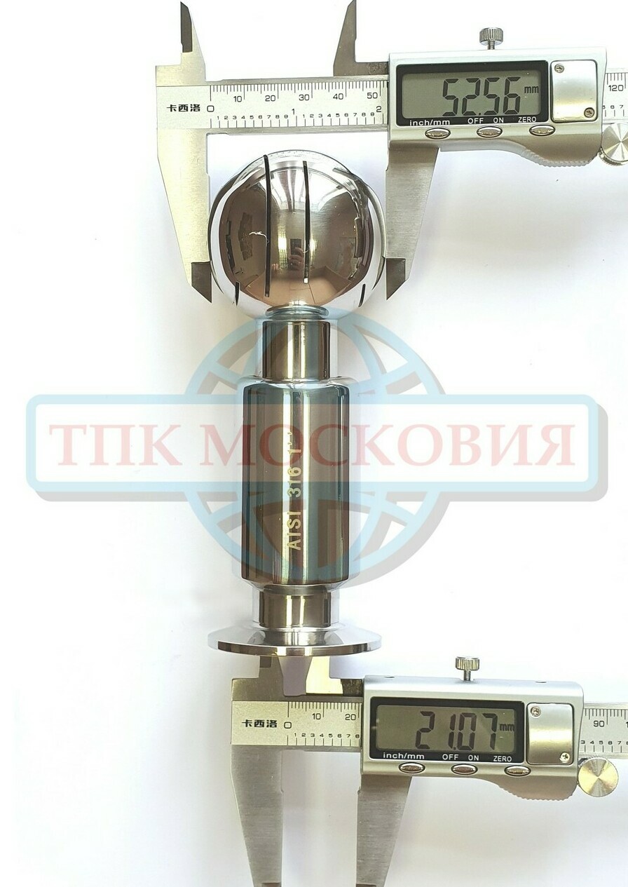 Моющая головка ротационная, кламп, 1 дюйм AISI316L Ротационная моющая головка для ёмкостей 53 мм под кламп 21 мм